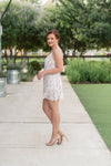 Everly - White Lace Cami V-Neck Strappy Dress