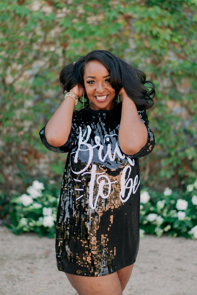 bride sequin shirt dress Bride to Be Sequin Tshirt Dress | One Size Sequin Dress